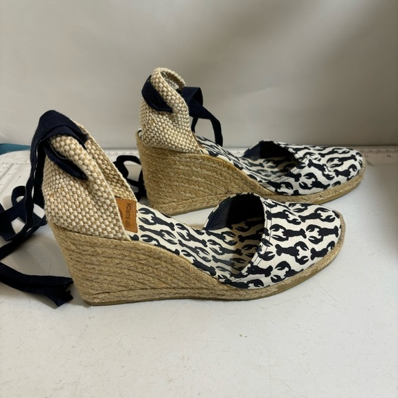 Tory Burch lobster lace up wedge sandal espadrilles in  size 38 - Picture 4 of 16